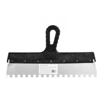 Шпатель из нержавеющей стали 350 мм зуб 10 х 10 мм пластмассовая ручка 85131 купить в Муравленко