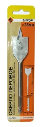 Сверло перовое по дереву  ф28х152мм 1/50/200 19113 купить в Муравленко