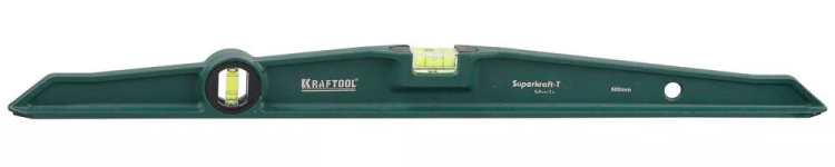 Уровень KRAFTOOL "SUPERKRAFT-T" литой, 2 ампулы, 0,5 мм/м, 600 мм 34717-060 купить в Муравленко