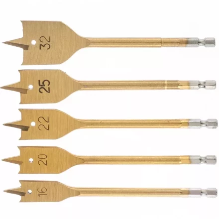 Набор сверл перовых по дереву 16-20-22-25-32 мм 5 штук пластик. кейс MATRIX 70443 купить в Муравленко