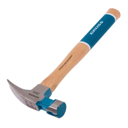 Молоток-гвоздодер, 680 г Gross 10425, угол 75, магнит, обрезиненная рукоятка AMERICAN HICKORY купить в Муравленко