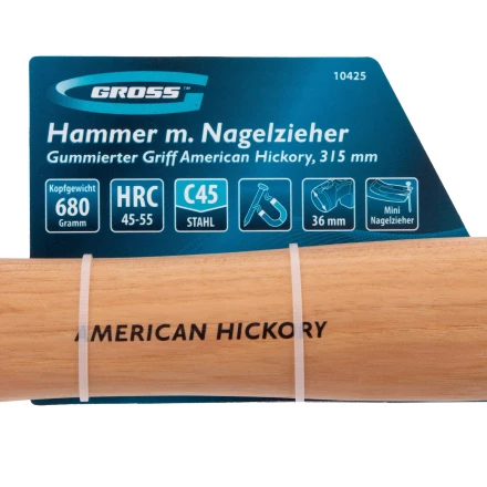 Молоток-гвоздодер, 680 г Gross 10425, угол 75, магнит, обрезиненная рукоятка AMERICAN HICKORY купить в Муравленко