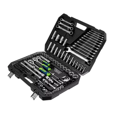 Набор инструментов Сибртех 14172, 1/2&quot;, 3/8&quot;, 1/4&quot;, пластиковый кейс 160 предм. купить в Муравленко