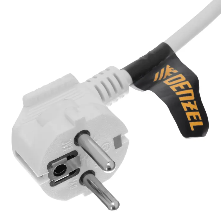 Шнур сетевой Denzel Energy Series, ПВС, 1,5 м, 3 x 1,5 мм, с неразборной вилкой, белый, 3 м, 37670 купить в Муравленко