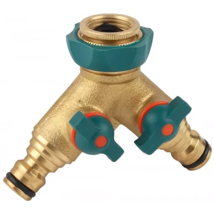 Распределитель RACO &quot;Profi-Plus&quot; двухканальный, латунный с покрытием TPR, 1/2&quot; х 3/4&quot; 4244-55132B купить в Муравленко