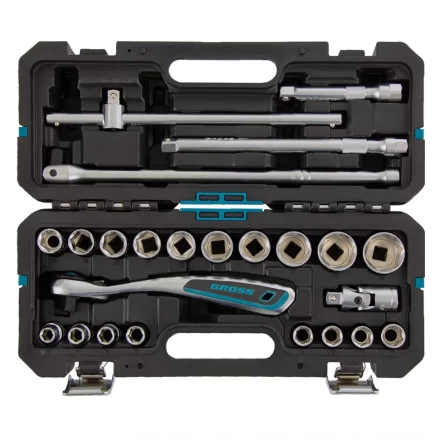 Набор инструментов 24 предмета, 120 зубьев, CrV, 1/2&quot; Gross 14147 купить в Муравленко