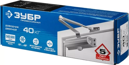 Доводчик дверной ЗУБР &quot;ПРОФЕССИОНАЛ&quot; для дверей массой до 40 кг цвет белый 37911-50 купить в Муравленко