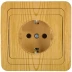 Розетка СВЕТОЗАР &quot;ГАММА&quot; с заземлением, одинарная, цвет ольха, 16А/~250В SV-54105-A купить в Муравленко