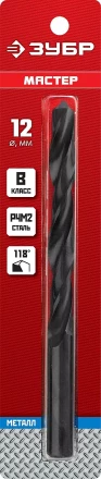 ЗУБР 12.0 х 151 мм, сталь Р4М2, класс В, сверло по металлу (29605-12) купить в Муравленко