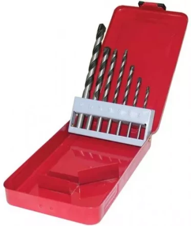 Набор сверл для бетона Ф4-12 мм 7 штук металлический футляр 9362 купить в Муравленко