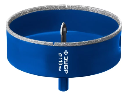 ЗУБР АГК d 110 мм (центр. сверло, трехгр. хвост, Р60), Алмазная коронка, Профессионал (29850-110) купить в Муравленко