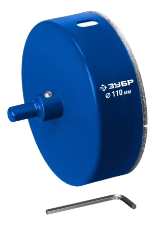 ЗУБР АГК d 110 мм (центр. сверло, трехгр. хвост, Р60), Алмазная коронка, Профессионал (29850-110) купить в Муравленко