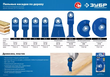 ЗУБР ПП-32 UniLock, 32 x 40 мм, OIS-хвост., насадка прямая пильная, Профессионал (15565-32) купить в Муравленко