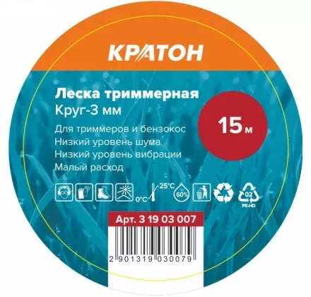 Леска триммерная Кратон Круг-3мм 3 19 03 007 купить в Муравленко