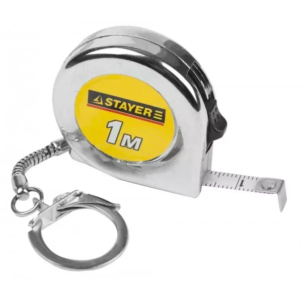 Рулетка-брелок STAYER "STANDARD" "MINI", цвет хромовый, 1мх6мм 34140-1_z01 купить в Муравленко