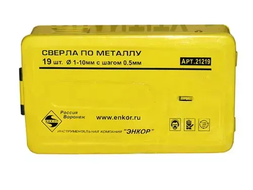 Набор сверл д/мет. 19шт 1-10/шаг0,5мм 6708 1/25 21219 купить в Муравленко