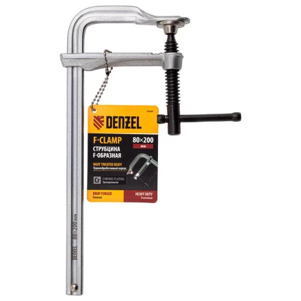 Струбцина F-образная Denzel, 80x200мм, кованая 20465 купить в Муравленко