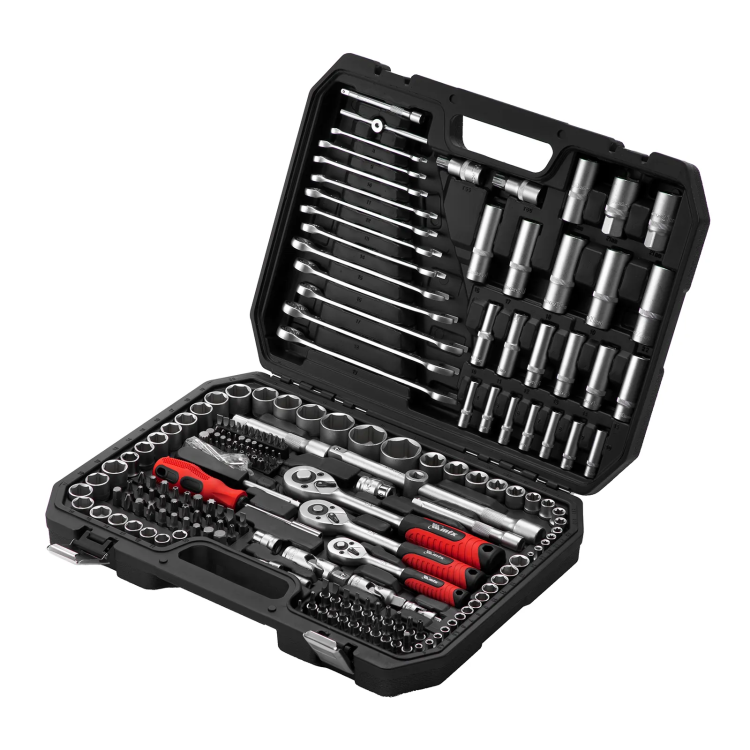 Набор инструментов, 1/2", 3/8", 1/4", пластиковый кейс 215 предм.// MTX 13589 купить в Муравленко