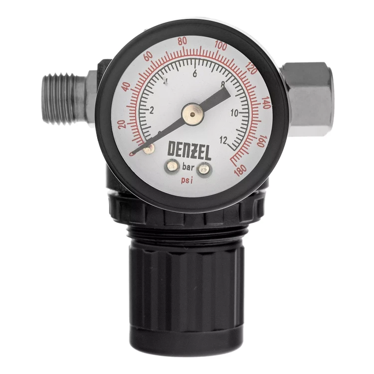Регулятор давления с манометром Denzel R1500, 12 бар, 1/4", 57491 купить в Муравленко