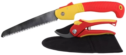 Набор GRINDA садовый, 3 предмета: секатор, ножовка садовая складная, нейлоновая сумка 8-423251-H3 купить в Муравленко