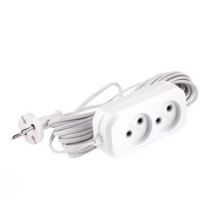 Удлинитель бытовой без заземления 7 м 2 розетки 6 А серия УХ6 Denzel 95923 купить в Муравленко