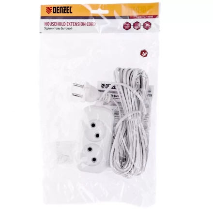Удлинитель бытовой без заземления 7 м 2 розетки 6 А серия УХ6 Denzel 95923 купить в Муравленко