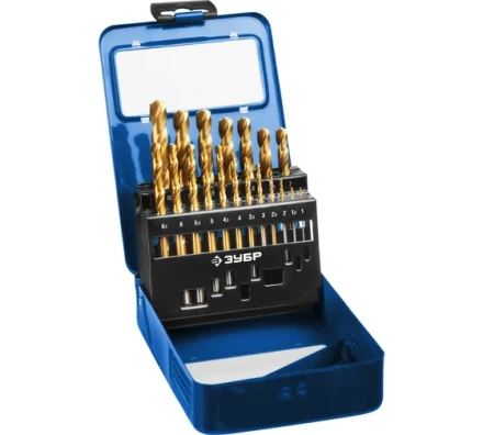 ЗУБР Кобальт, 19 шт, (1-10 мм), сталь Р6М5К5, класс А, мет.бокс, набор сверл по металлу, Профессионал (29626-H19) купить в Муравленко