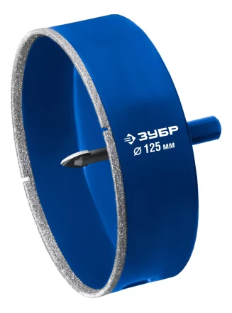 ЗУБР АГК d 125 мм (центр. сверло, трехгр. хвост, Р60), Алмазная коронка, Профессионал (29850-125) купить в Муравленко