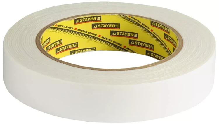 Двухсторонняя клейкая лента на вспененной основе, STAYER Professional 12231-25-05, белая, 25мм х 5м 12231-25-05 купить в Муравленко