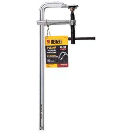 Струбцина F-образная Denzel, 80x300мм, кованая 20466 купить в Муравленко