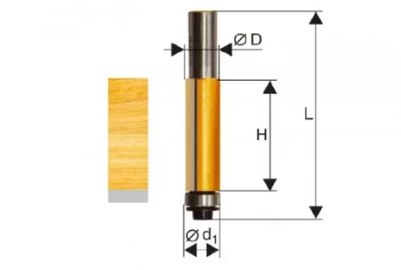 Фреза кромочная прямая ф22,2х26мм хв. 12мм Энкор 46167 купить в Муравленко