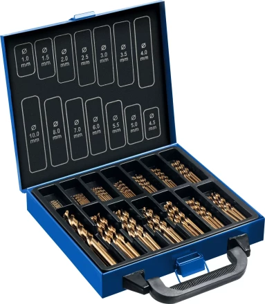 ЗУБР Кобальт, 99 шт, (1-10 мм), сталь Р6М5К5, класс А, мет.бокс, набор сверл по металлу, Профессионал (29626-H99) купить в Муравленко