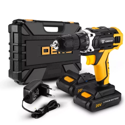 Дрель аккумуляторная DKCD20FU-Li DEKO + набор 63 инструмента, 063-4103 купить в Муравленко