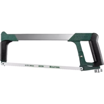 Ножовка по металлу KRAFTOOL &quot;PRO-Kraft&quot;, 185 кг рычажное натяжение,обрезиненные рукоятки, биметаллическое полотно, 300 мм 15801_z01 купить в Муравленко