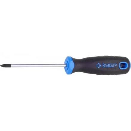 Отвертка ЗУБР &quot;ПРОФИ&quot; хромованадиевая сталь, двухкомпонентная рукоятка, магнит наконечник, PH1x100мм 25232-1-100_z01 купить в Муравленко