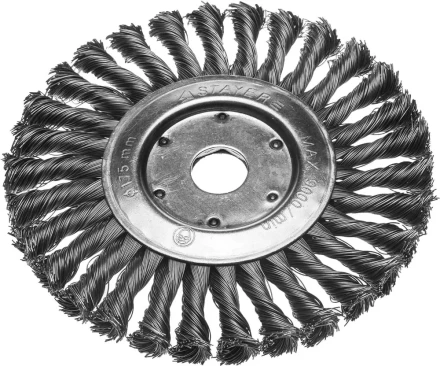 ЗУБР &quot;ПРОФЕССИОНАЛ&quot;. Щетка дисковая для УШМ, плетеные пучки стальной проволоки 0,5мм, 175х22мм 35190-175_z02 купить в Муравленко