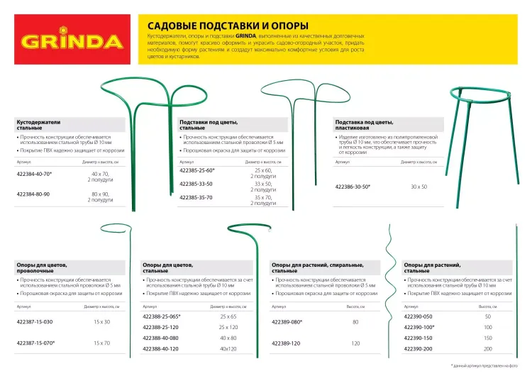 Подставка под цветы GRINDA, d=25х60см, полудуги, 2шт 422385-25-60 купить в Муравленко