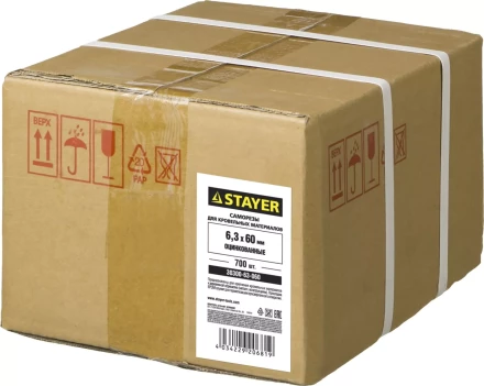 Саморезы СКМ кровельные, 60 х 6.3 мм, 700 шт, для металлических конструкций, STAYER 30300-63-060 купить в Муравленко