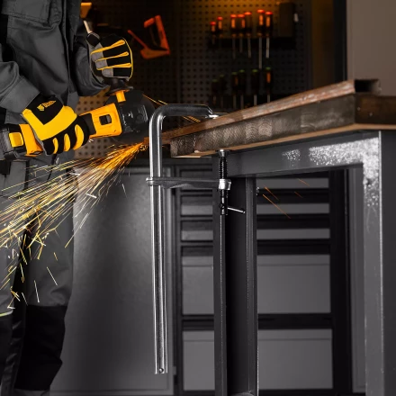 Струбцина F-образная Denzel 20467, 80x400мм, кованая купить в Муравленко