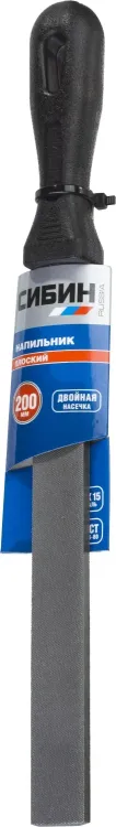Напильник СИБИН плоский с пластиковой рукояткой, 200мм 16701-20 купить в Муравленко