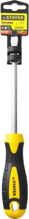 Отвертка STAYER &quot;MASTER&quot; &quot;ТECHNO&quot;, двухкомпонентная рукоятка, магнитный наконечник, Cr-V, SL8,0x150мм 2507-08-15_z02 купить в Муравленко