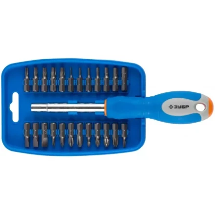 Набор ЗУБР &quot;ЭКСПЕРТ&quot; Отвертка с магнитным битодержателем, биты 25 мм, 25 предметов 25299-H25 купить в Муравленко