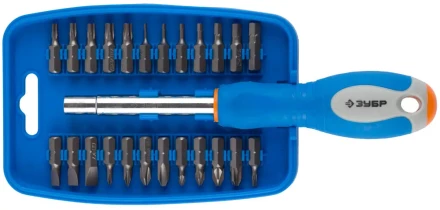 Набор ЗУБР &quot;ЭКСПЕРТ&quot; Отвертка с магнитным битодержателем, биты 25 мм, 25 предметов 25299-H25 купить в Муравленко