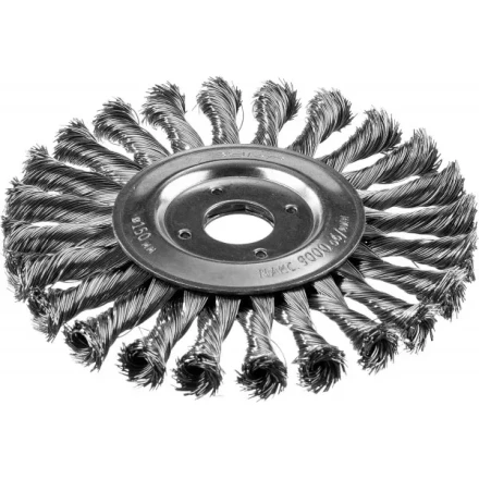 ЗУБР &quot;ПРОФЕССИОНАЛ&quot;. Щетка дисковая для УШМ, плетеные пучки стальной проволоки 0,5мм, 150х22мм 35190-150_z02 купить в Муравленко