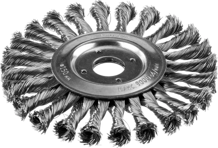ЗУБР &quot;ПРОФЕССИОНАЛ&quot;. Щетка дисковая для УШМ, плетеные пучки стальной проволоки 0,5мм, 150х22мм 35190-150_z02 купить в Муравленко