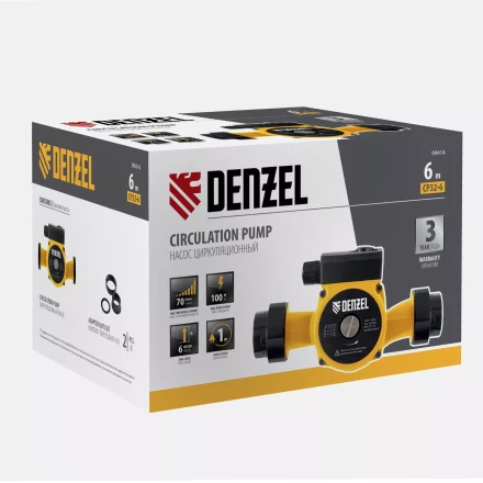 Циркуляционный насос CP32-6, напор 6 м, 70 л/мин, 1 м кабель, монт. длина 180 мм Denzel 99414 купить в Муравленко