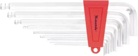 Набор ключей шестигранных имбусовых HEX, 1,5–10 мм, CrV,  9 шт., экстра-длин, c шаром, сатин  MATRIX 16410 купить в Муравленко