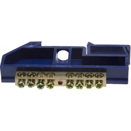 Шина СВЕТОЗАР нулевая на DIN-изоляторе, макс. ток 100А, 5,2мм, 8 полюсов 49807-08 купить в Муравленко