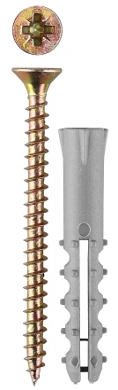 Дюбель ЗУБР &quot;МАСТЕР&quot; распорный полипропиленовый, тип &quot;Ёжик&quot;, в комплекте с шурупом, 6 х 25 / 3,5 х 35 мм, 15 шт 30661-06-25 купить в Муравленко