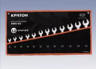 Набор ключей рожковых Кратон SWS-03 12 пр. 2 27 01 003 купить в Муравленко